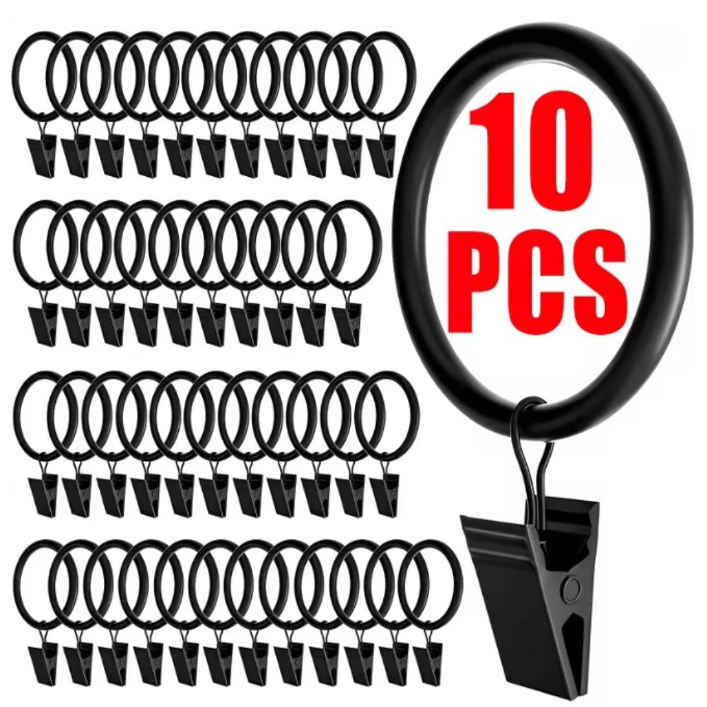 Curtain Rings Clips Metal Decorative Rustproof Drapery Window Curtain Hanging Ring Hook Hanging Clothes Clip Hanger