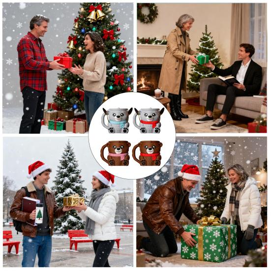 Yousheng Polar Bear Ice Cream Holder with Hidden Snack Drawer Ice Cream Cup Sleeve for 16oz Pint & Beer Can Cute Cute Ice Cream Accessory