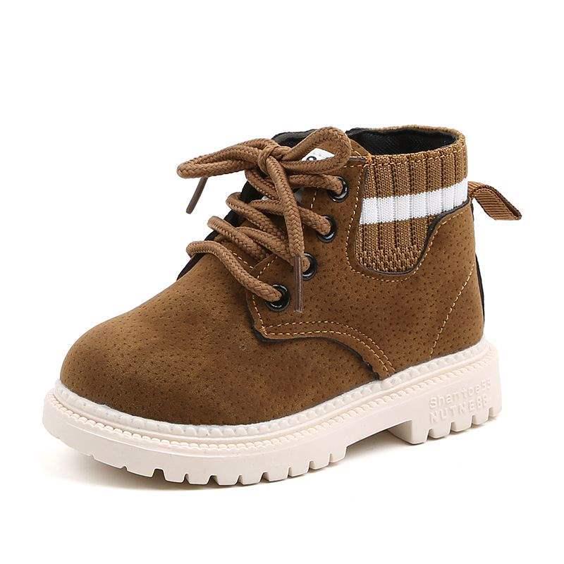

Kids Winter Cotton Warm Martin Boots, Windproof Retro Ankle Snow Boots for Boys and Girls with Side Zipper. Size 21, Insole ~13cm