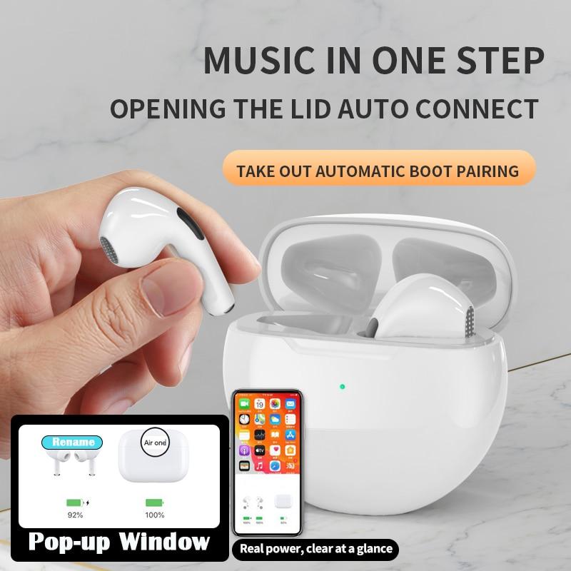 Original 1:1 Pro 6 TWS Wireless Bluetooth Earphone With Microphone Handsfree Headphones For Phone Sport Earphone Music Earphone