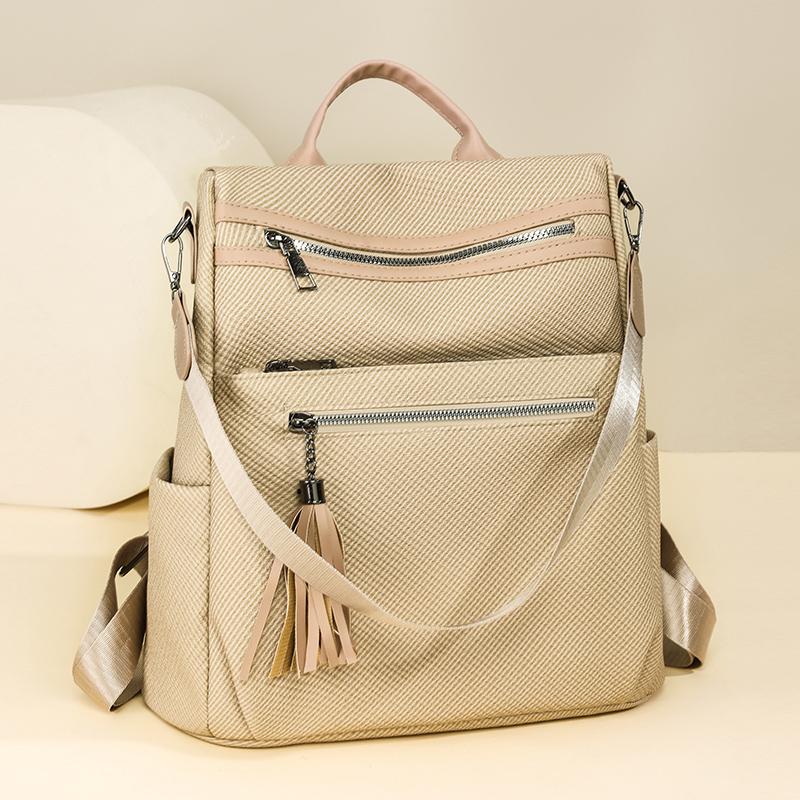 Women's Multi-Function Shoulder Bag Tassel Backpack