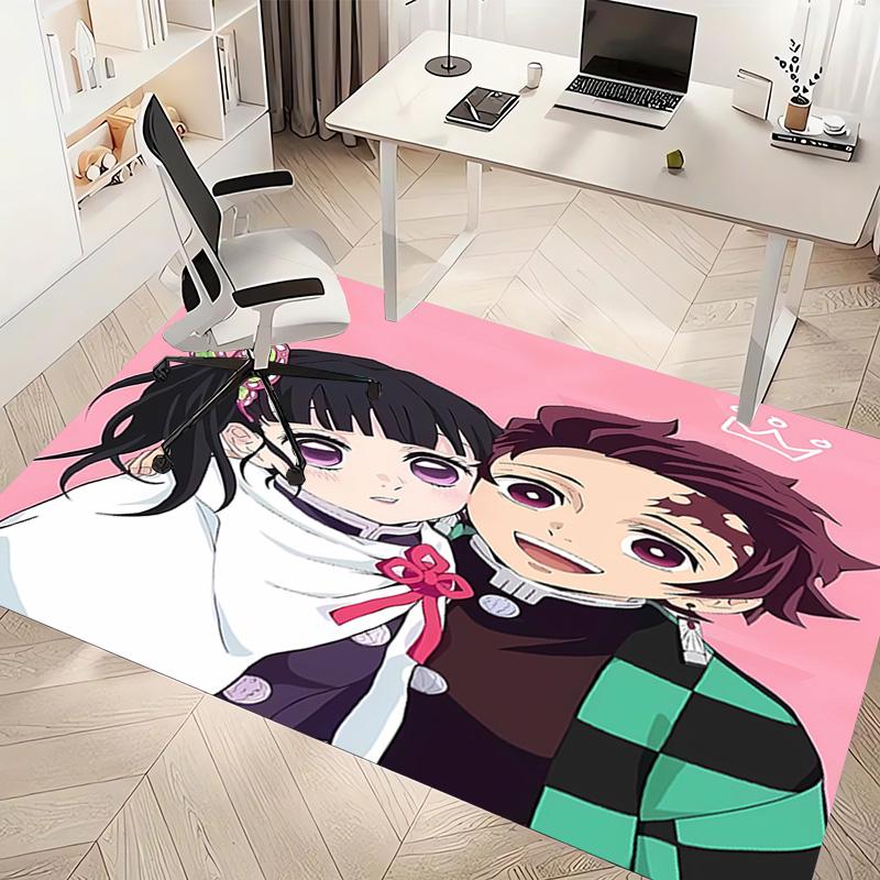 1pc Demon Slayer Print Area Rug - Soft, Washable Non-Slip Indoor Mat, Living Room, Home Office Decorative Rug,Office Decorative