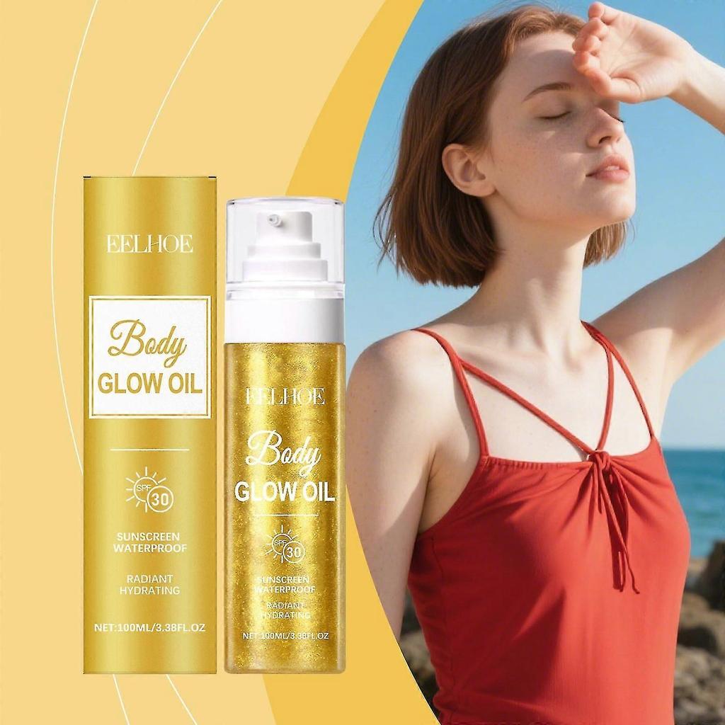 Eelhoe Body Flash Protective Oil Body Skin Moisturizing Nourishing Protective Shiny Highlight Refreshing Treatment Oil
