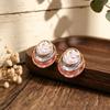 Explosive hand-painted enamel color three-layer round cake stud earrings light luxury simple light luxury high-end women's temperament earrings