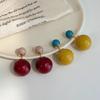 French Candy Color Bubble Earrings Light Luxury High-end Double-sided Stud Earrings Autumn and Winter Temperament Earrings