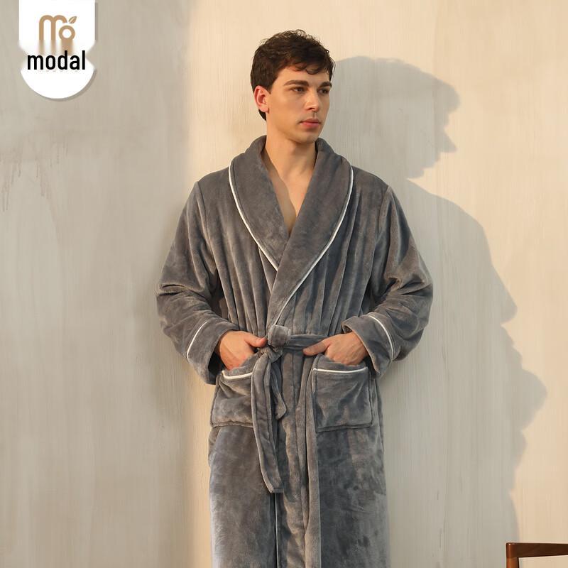 Men's Flannel Long Sleep Robe