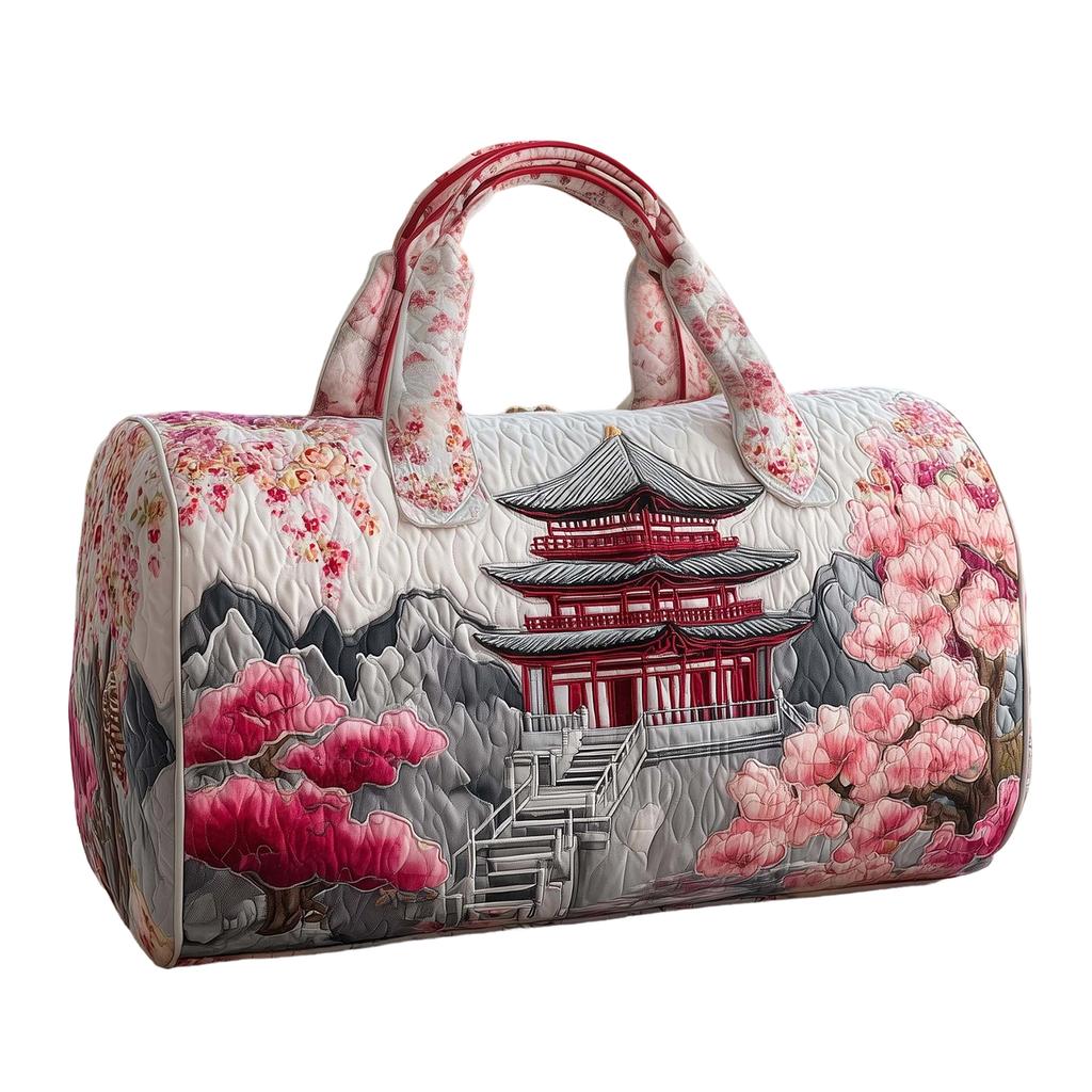 Borsa da Viaggio Trapuntata Imbottita Serie Floreale 3D Borsa Yoga da Donna alla Moda Stampata Borsa a Mano