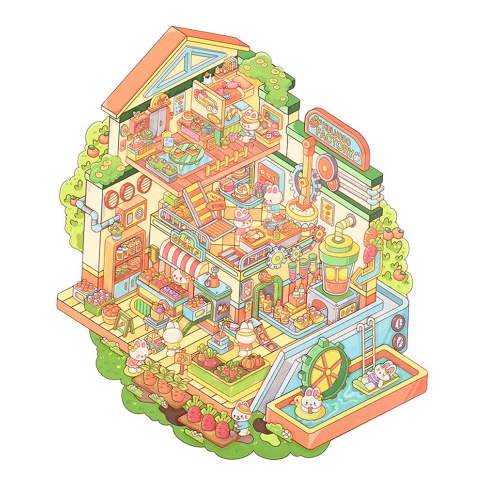 3D миниатюрные наклейки для ландшафтного дизайна Сцена Морковная Шоколадная Фабрика Ручная работа Коллаж DIY Наклейки Подарок для Малыша Ребенка #01