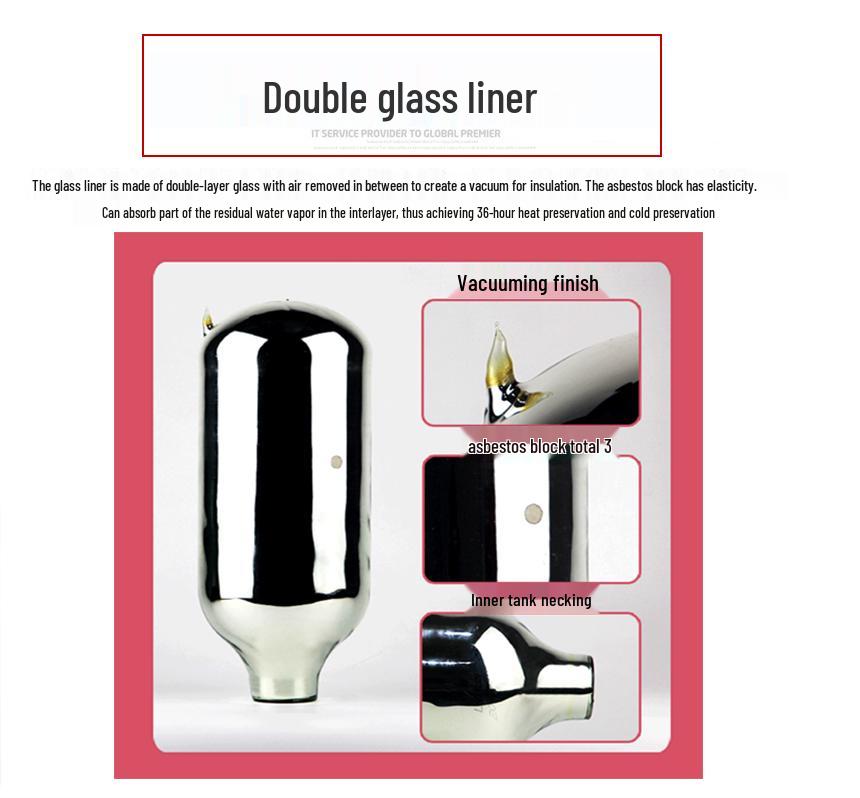 2L Vintage Thermos Flask with Leather Insulation for Dorm/Home - Small, Plastic Shell for Boiling Water