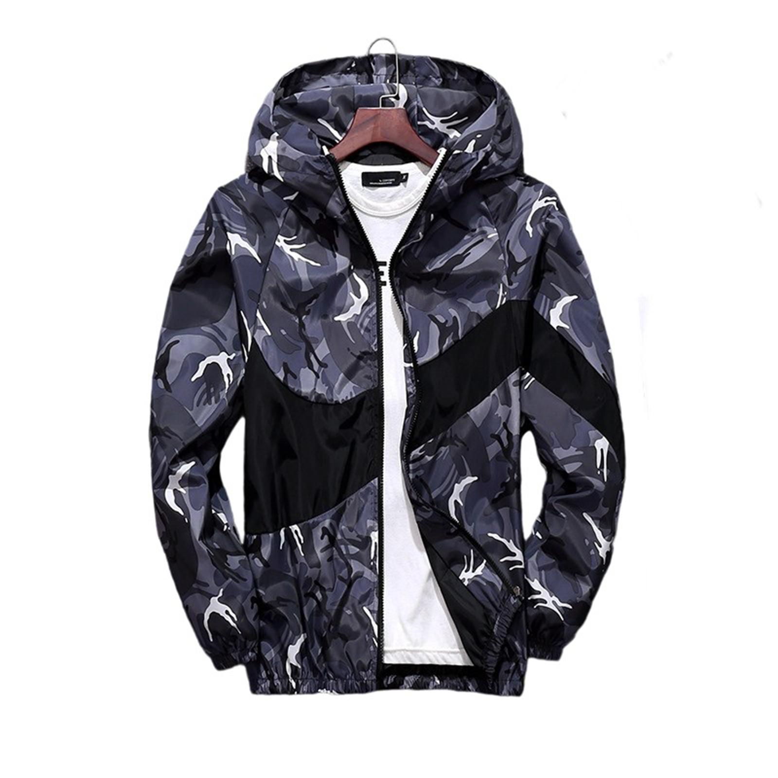 

Men s Leisure Jacket Big Size Hooded Hood Trend Floral Prints Camouflage Jacket Coat XL