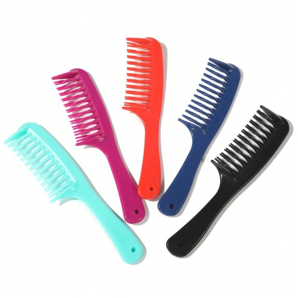 1pcs Double Row Tooth Massage Comb, Plastic Smooth Hair Comb, Dual Use Hairdressing Tool For Dry And Wet Hair, Non Damaging Hair Styling Comb
