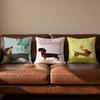 Cute Dachshund Dog Cushion Cover Soft Reversible  Durable Pillow Cover  MultiScene Use for Home  Car Daily Comfort