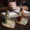 Virgin Mary Rosary Holder,Elegant Our Lady Prayer Rosary Box Religious Gift Catholic Gift, Mary And Jesus Heart Statue Tray
