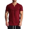 Do The Work Gym Sports Mens Cotton V-neck Fitness Bodybuilding Workout Summer Fashion Casual Breathable Printed T-shirt
