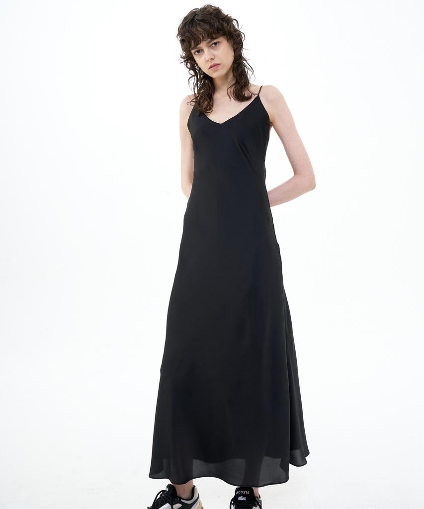 Bikwaieos Maxi Satin Slip Dress_Black