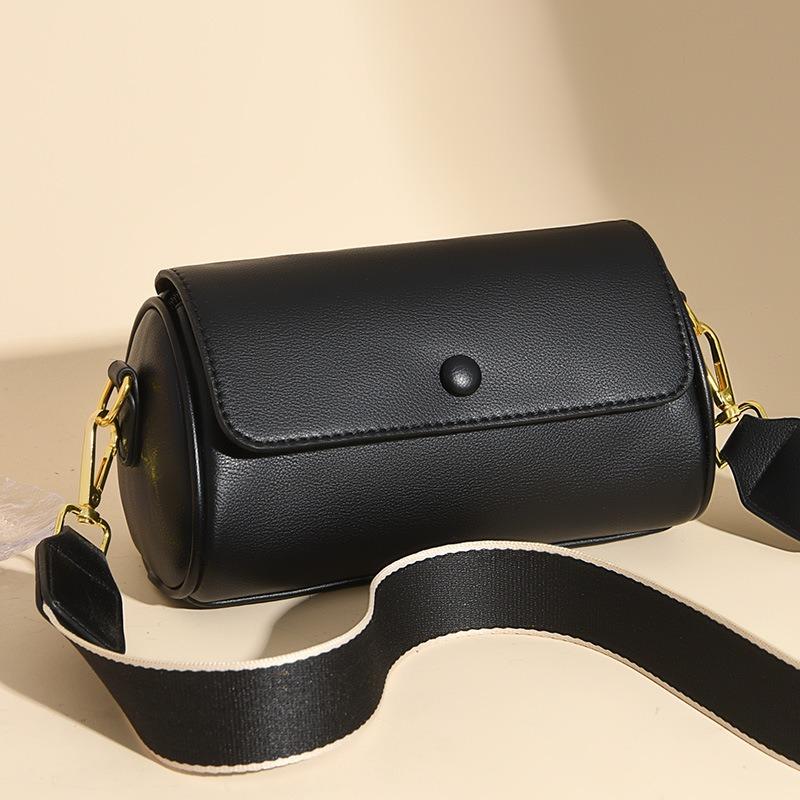 

Модная ретро-сумка через плечо с цветным принтом, женская сумка-подушка с клапаном против кражи, маленькая круглая сумка-подушка из искусственной кожи, модная расширенная сумка через плечо, сумка-багет из бостона чёрный