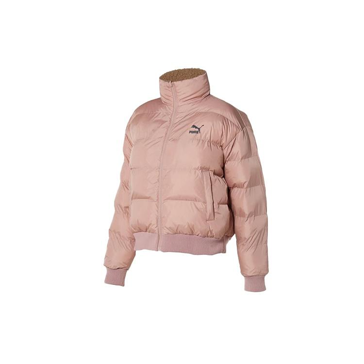 PUMA DEVA Velvet Jackets Women's Brown Pink Stand Collar Moderate 929815-01