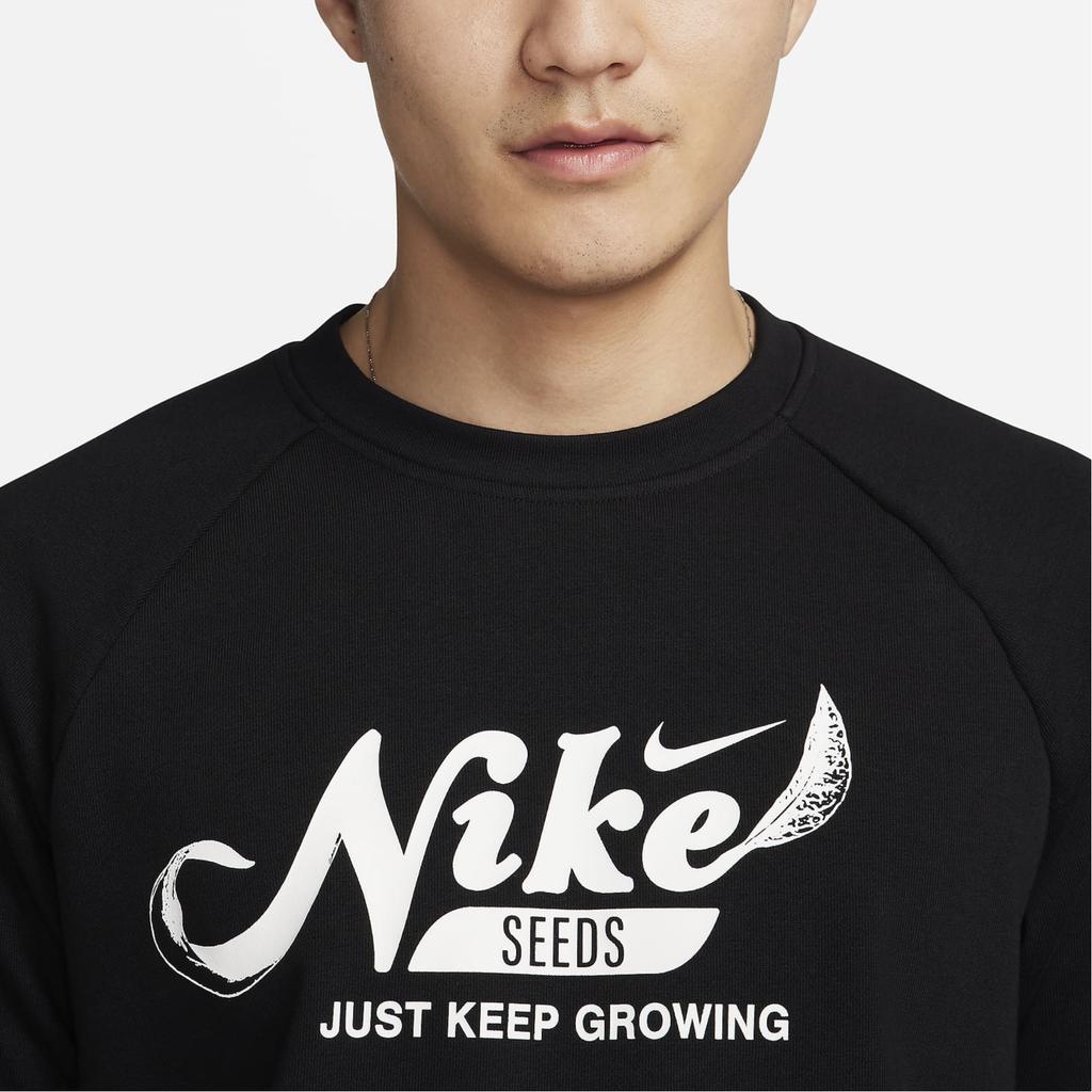 Nike Pulover cu mânecă lungă, cu decolteu, ocazional, cu litere, hanorac american pentru bărbați, negru FN3290-010