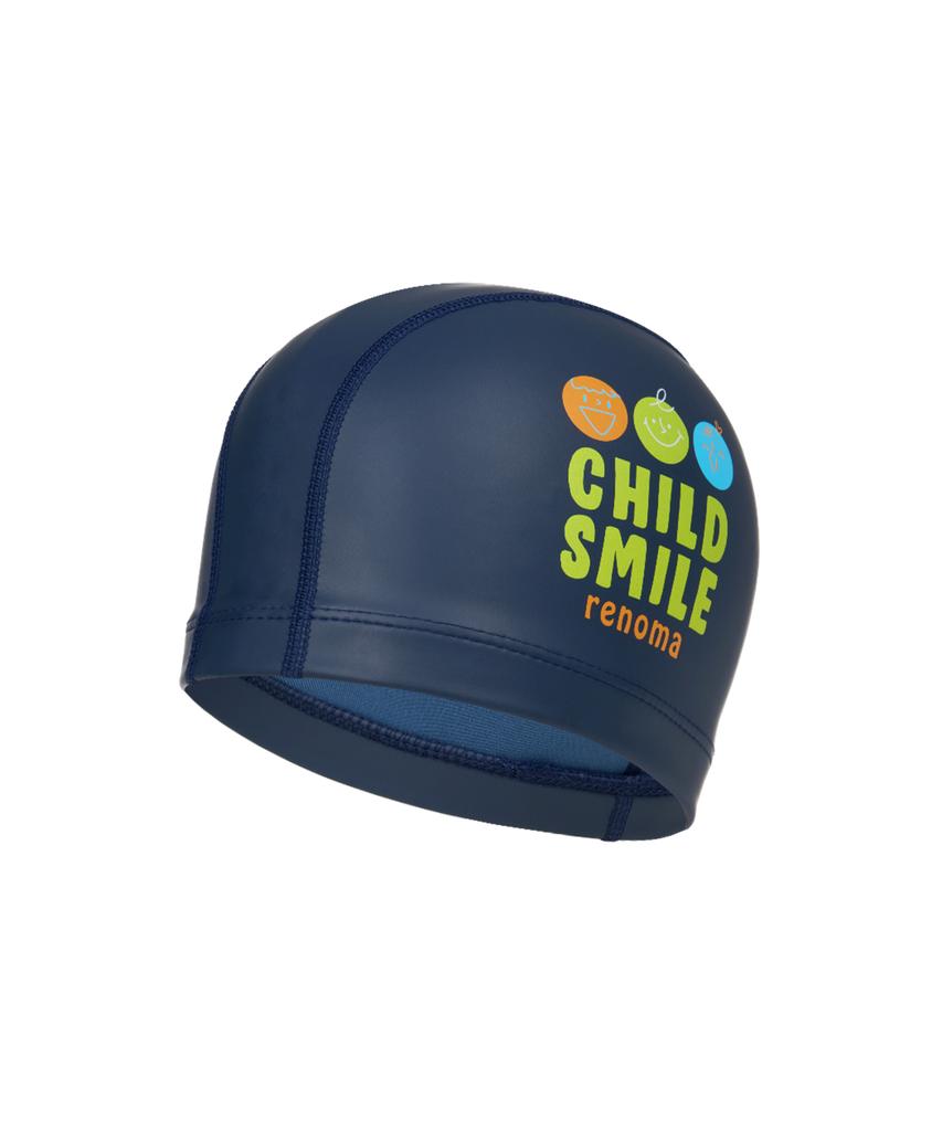 Lenomasuyeongbog Kids' Smile Face Pu Swim Cap Navy Ro-Rc2E055-Nv
