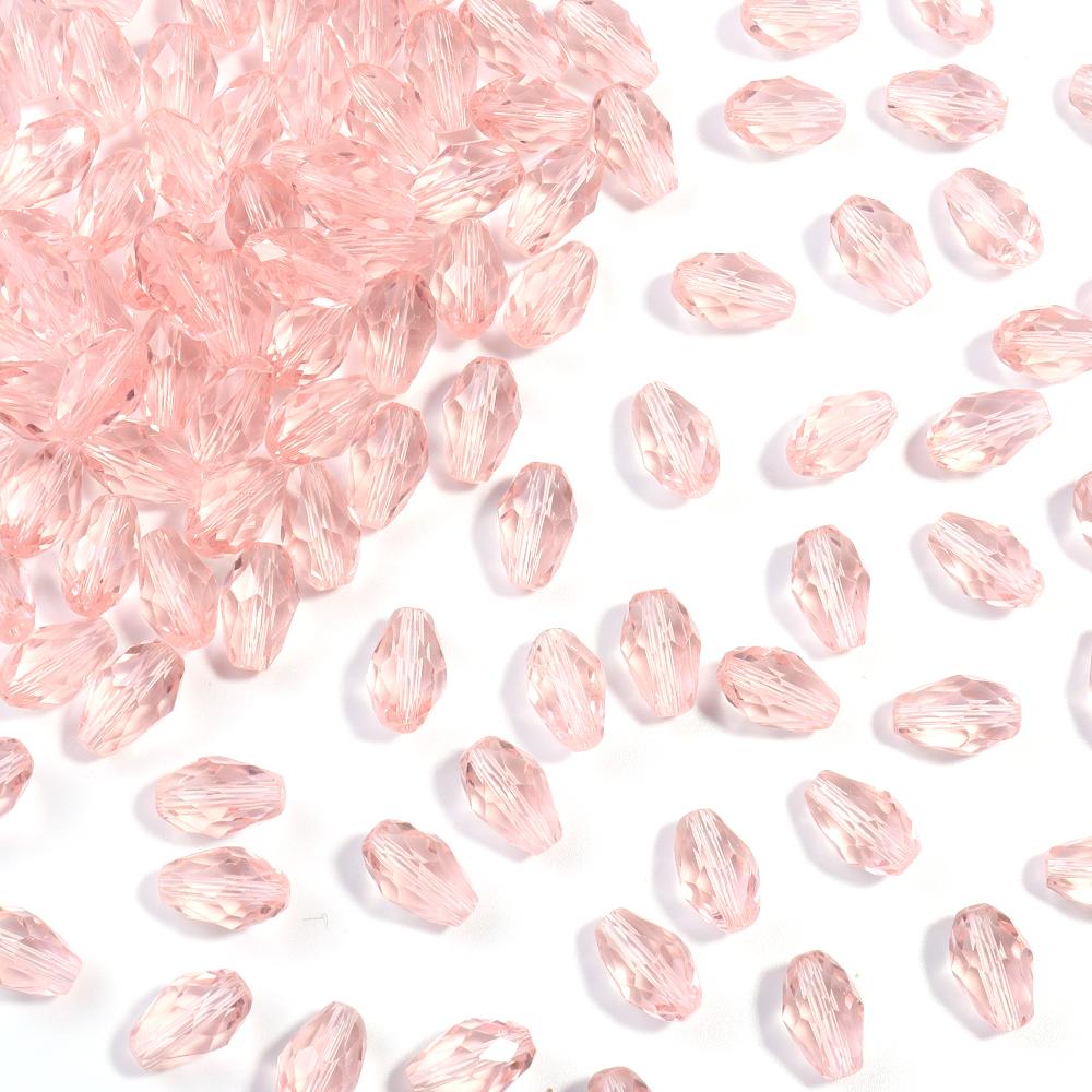 50pcs/lot 8x12mm Droplet Shaped Crystal Beads Colorful Loose Spaced Faceted Glass Beads For DIY Exquisite Bracelet Earring Gifts