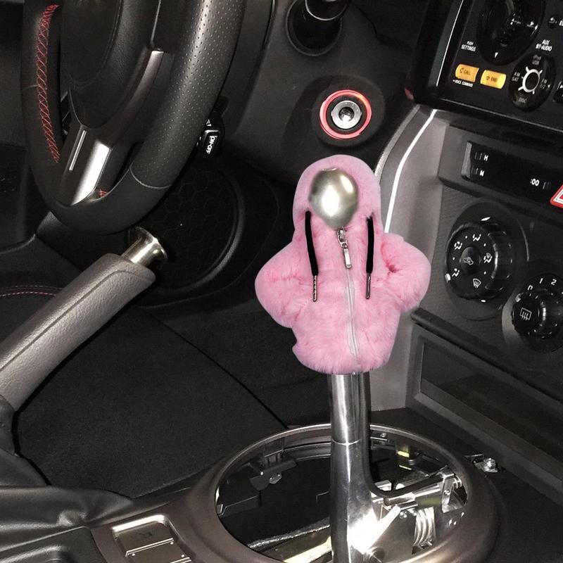 Gear Shift Hoodie Soft Plush Car Shifter Cover Cute Car Decor Automotive Interior Gadgets Shifter Stick Accessories For Manual
