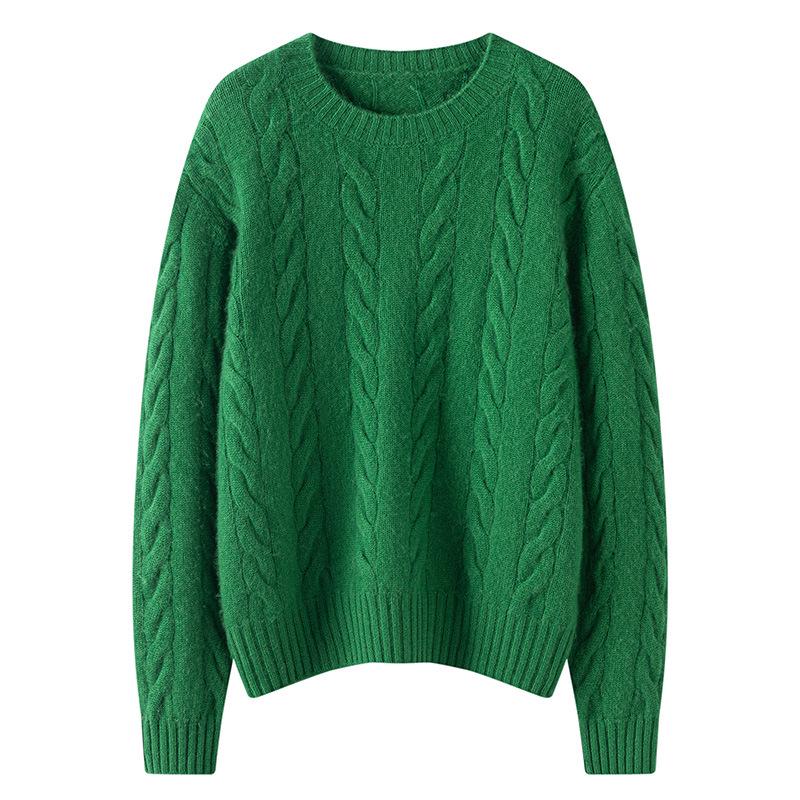 Women's Heavyweight Cashmere Loose Knit Sweater – Autumn/Winter New Style European Design