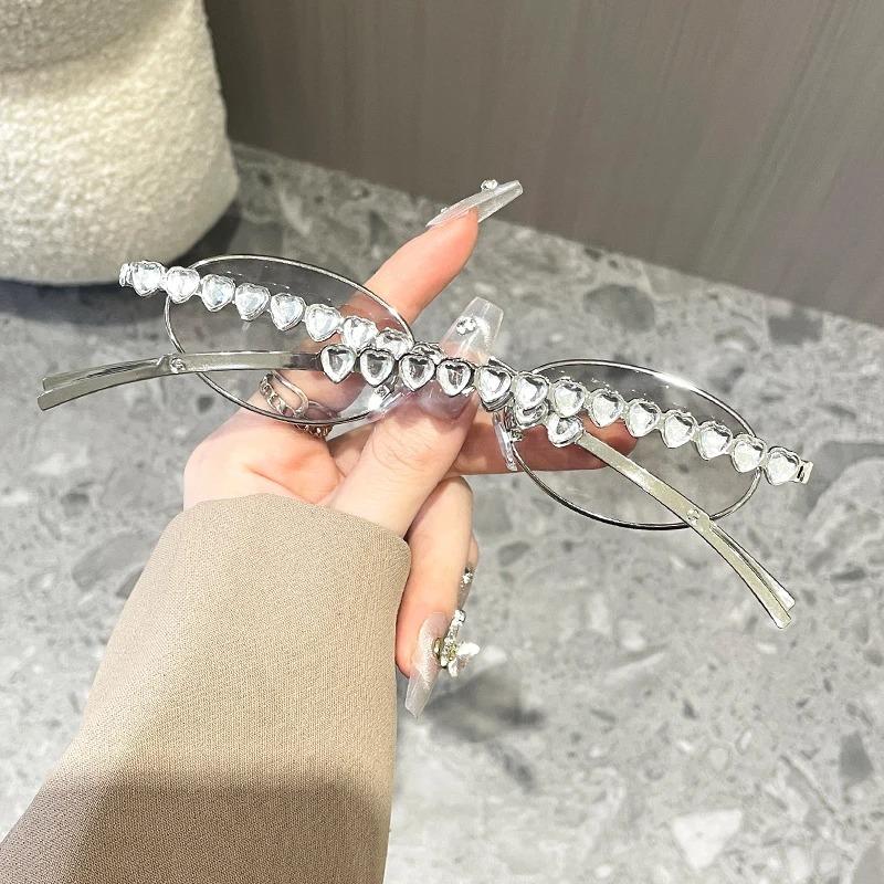 Óculos de sol femininos com strass, elegantes, ovais, vintage, redondos, pretos, masculinos, brilhantes, diamantes, design de luxo