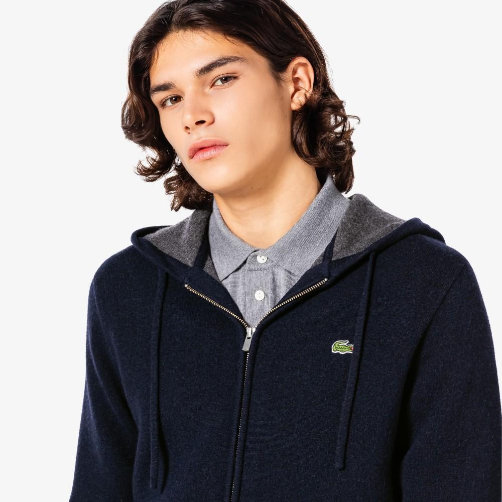 Lacoste Men's Double-Knit Hooded Zip-Up AH390E-55N166