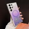 Custodia Magnetica in Silicone Trasparente con Glitter Degradé Per Samsung Galaxy S25 S24 S23 S22 Plus Ultra S23FE Per Copertura Antiurto