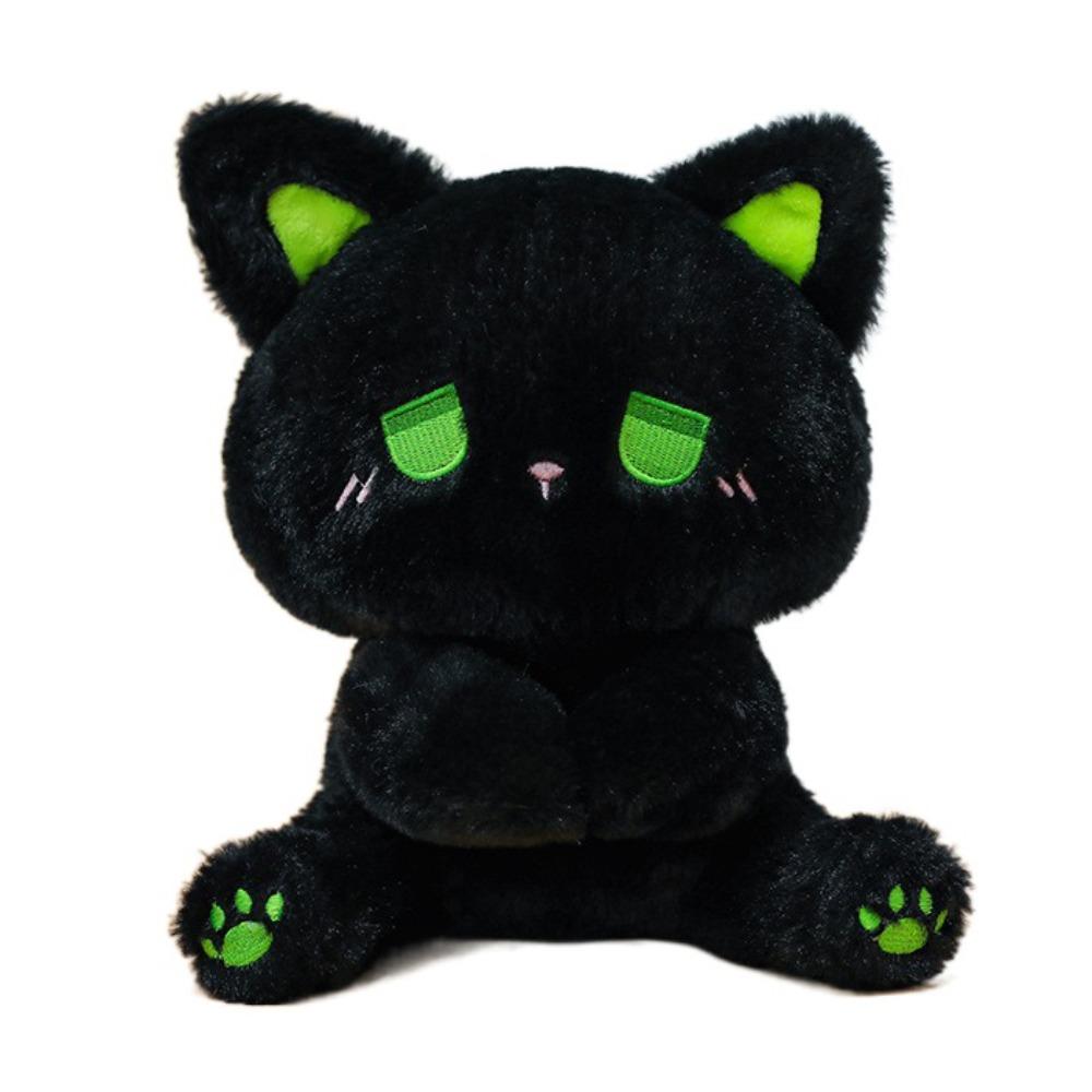 Comfortable Black Cat Plush Toy Emo Bear Stuffed Animal Doll Plush Bear Doll Toy  Throw Pillow