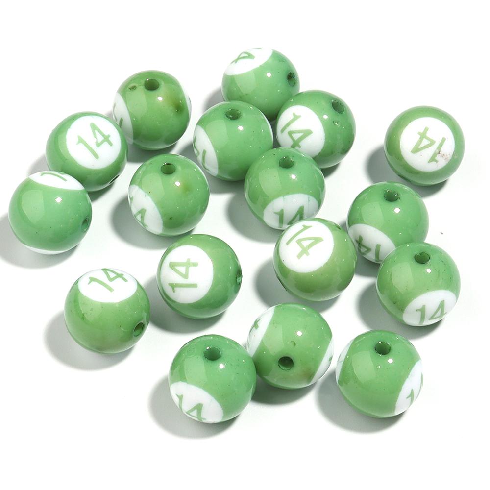 10/50Pcs Colorful Billiards Shape Round Beads Loose Spacer Acrylic Beads For DIY Bracelet Keychain Jewelry Making Accessories