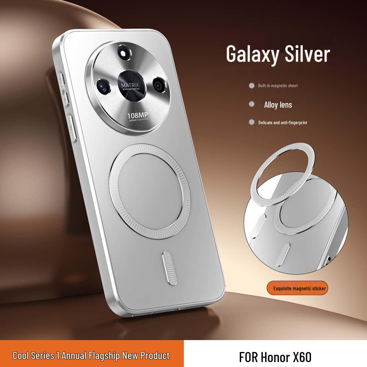 

Honor X60 Drop-proof Phone Case with Lens Protection, Magnetic Ring, Non-slip Design, Premium Feel for Men and Women Honor X60