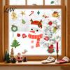 Seasonal Home Decoration Christmas Window Clings, Cartoon Antlers Snowman Wall Stickers, Waterproof PVC Static Cling Decorations Decorative Decals for