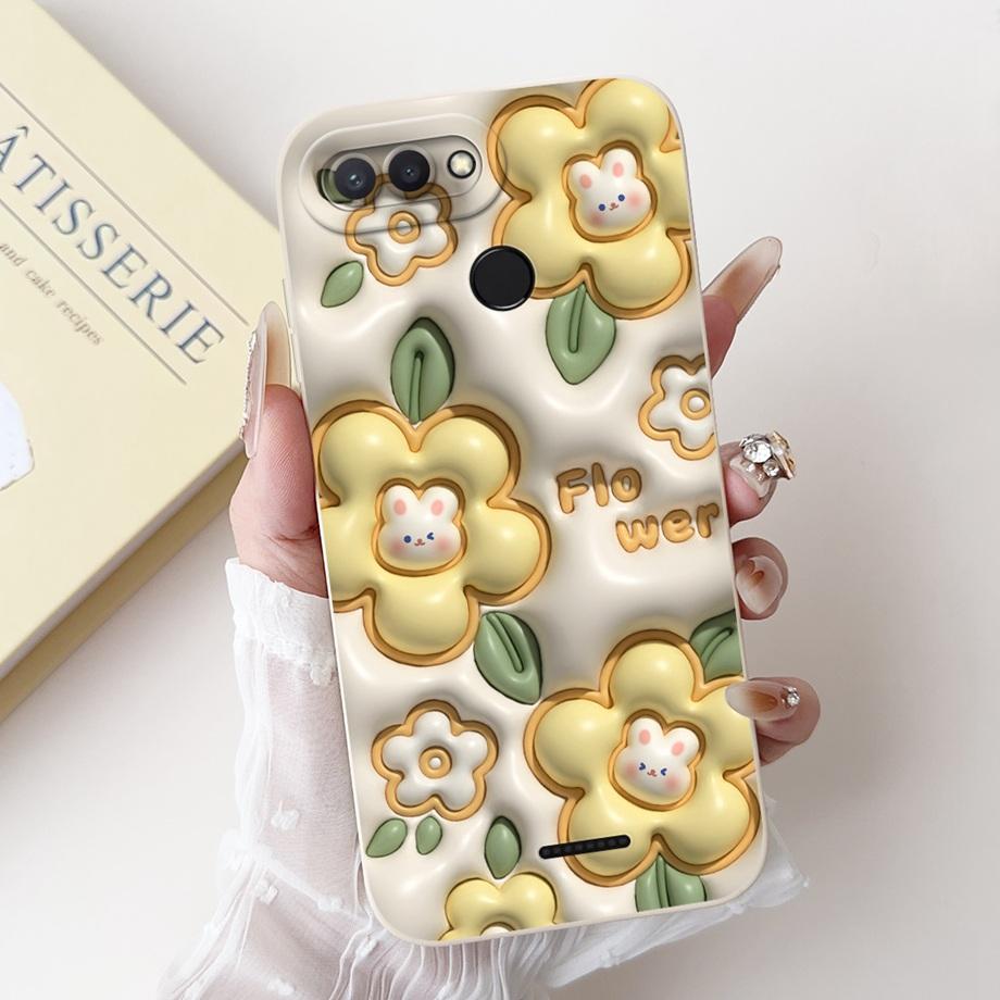 For Xiaomi Redmi 6 6A Case Soft Matte Silicone Capa Goothic Style Cartoon Panda Flower Back Cover For Redmi6 Redmi6a Coque Funda