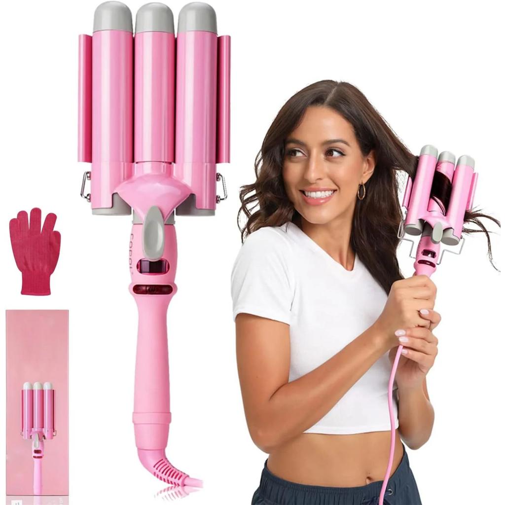 LCD-Lockenstab, professioneller Keramik-Lockenwickler, 3-Lauf-Lockenwickler, Haarwellen-Mode-Styling-Tools