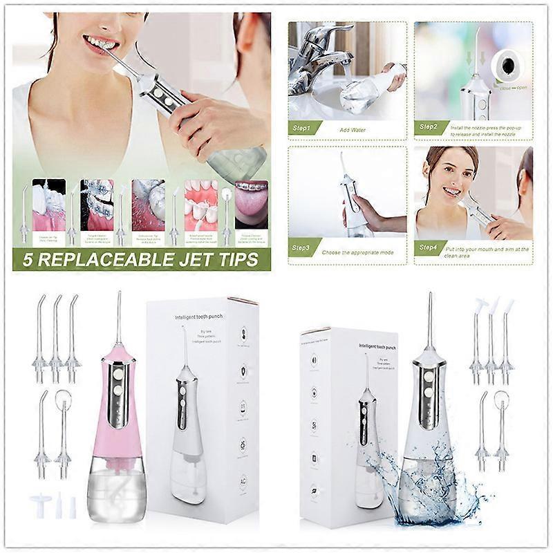 MIMIGO Water Flosser for Teeth, 3 Speed Modes Cordless Professional Teeth Cleaner with 5 Replacement Tips, IPX7 Waterproof Electric Rechargeable Perso