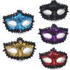 Lace Handheld Masquerade Masque with Stick Butterfly Sequin Half Face Eye Cushion for Women Carnival Venetian Prom Halloween Cosplay Parties
