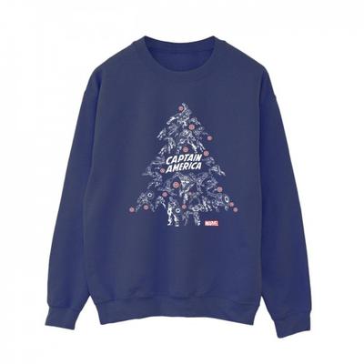 Womens/Ladies Captain America Christmas Tree Sweatshirt