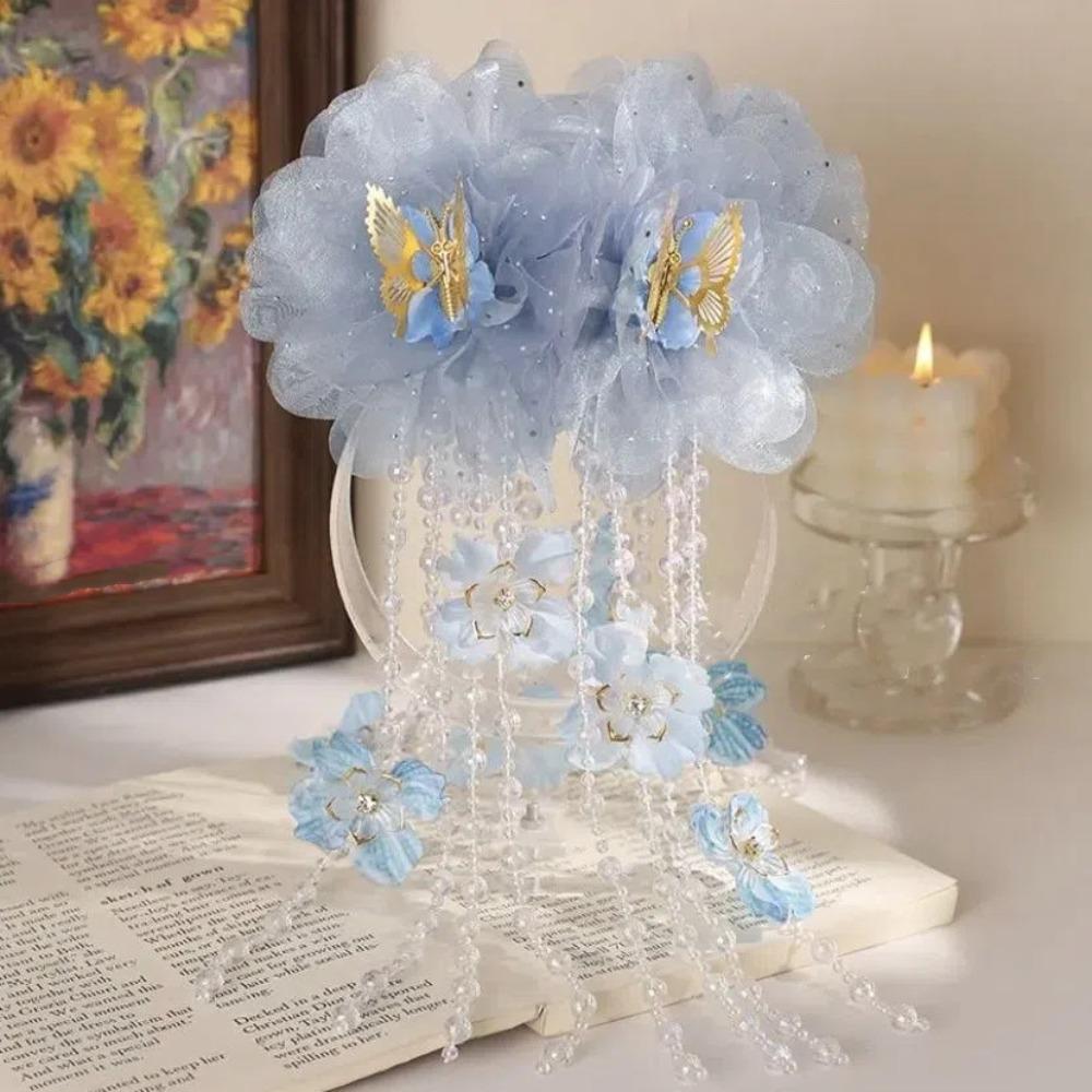 

Fashion Flower Grasping Clip Pearls Tassel Bow Hair Claw Headwear Hair Accessories Hairpin Grips Girl синій