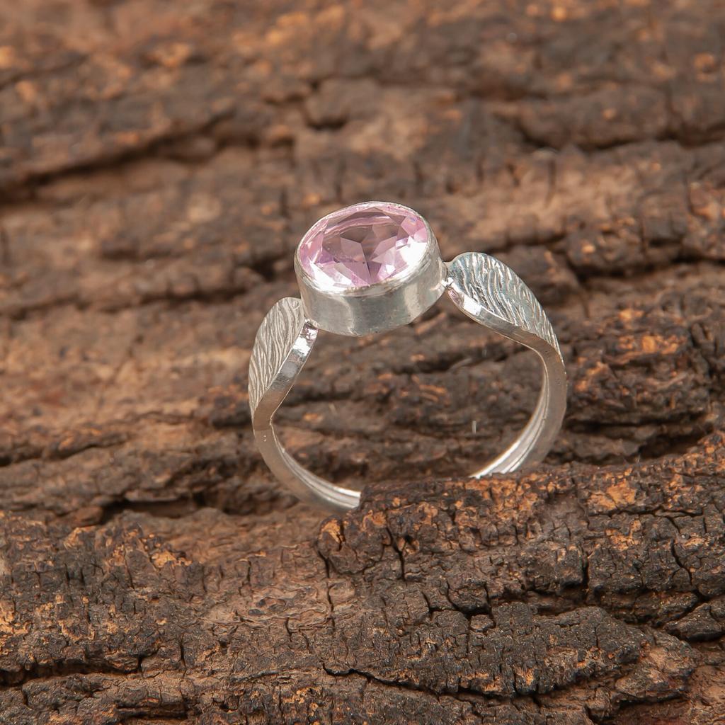 Seltenes Morganit Edelstein Handgefertigt 925 Sterlingsilber Schmuck Ring Verlobungsgeschenk RR-1-11