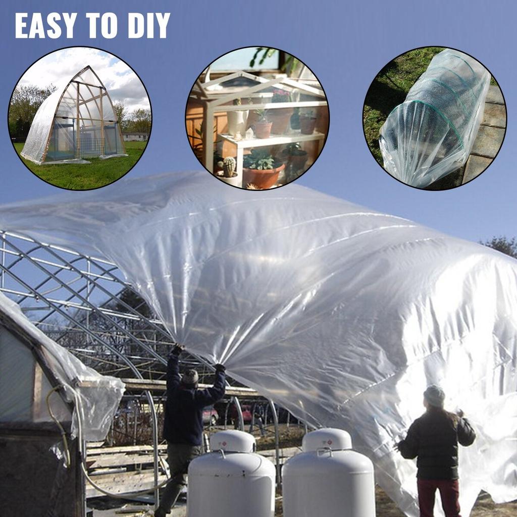 Greenhouse Film 10x25 ft,Greenhouse Polyethylene Film 6 Mil Thickness, Greenhouse Plastic Greenhouse Clear Plastic Film UV Resistant, Polyethylene
