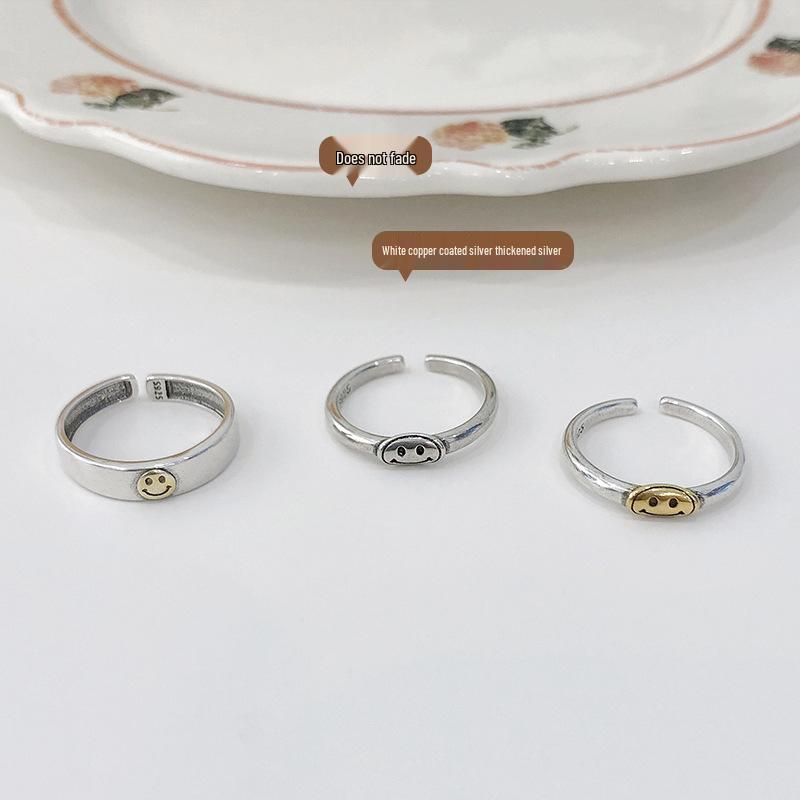 Korean 925 Sterling Silver Non-Fading Open Ring – Elegant High-End Design for Women