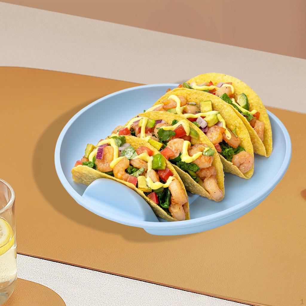 Taco Holder Stand Serving Tray for Party Home Plate Cooking Hard Soft Tacos, Kitchen Gadgets