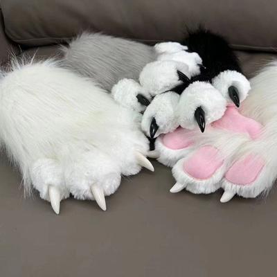 Furry Plush Cat Paw Gloves Squeaky Kig Cat Claw Mittens Fashion Cosplay Costume Gloves  Party