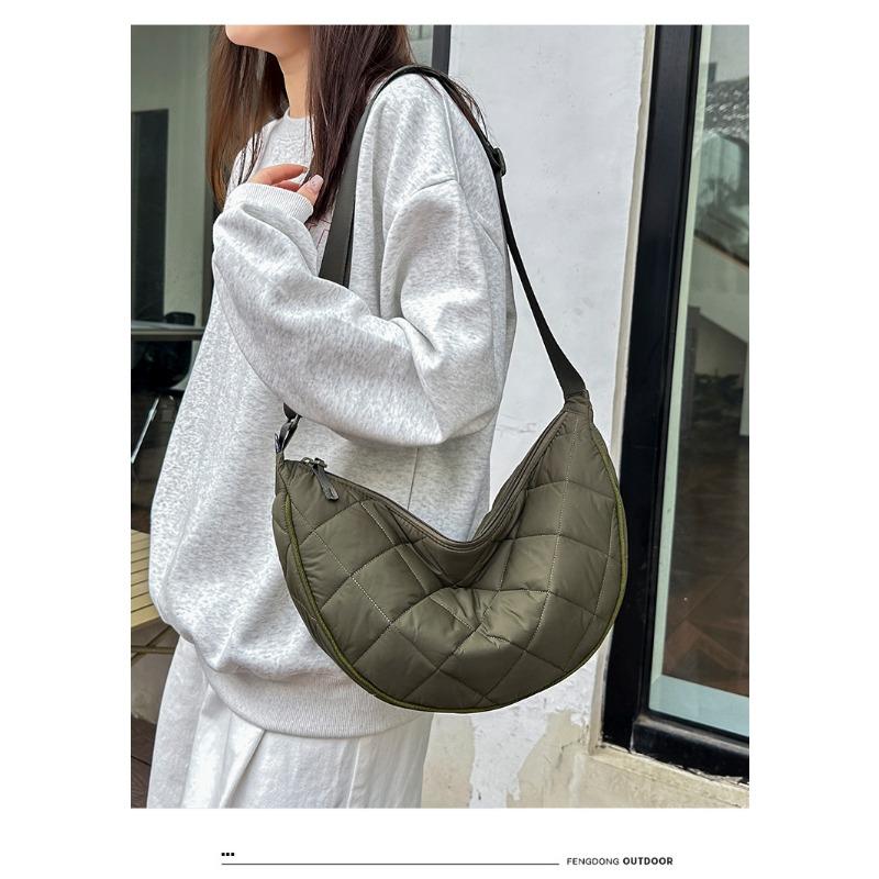 Fall Winter New Trendy Niche Diamond-Quilted Shoulder Crossbody Bag Dumpling Bag Premium Women Large Capacity Bag