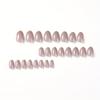 24pcs Glossy Nude Glitter Press On Nails with Golden Edge and Full Cover Medium Oval Design - Easy To Apply and Remove with Glue Sticker and Nail File