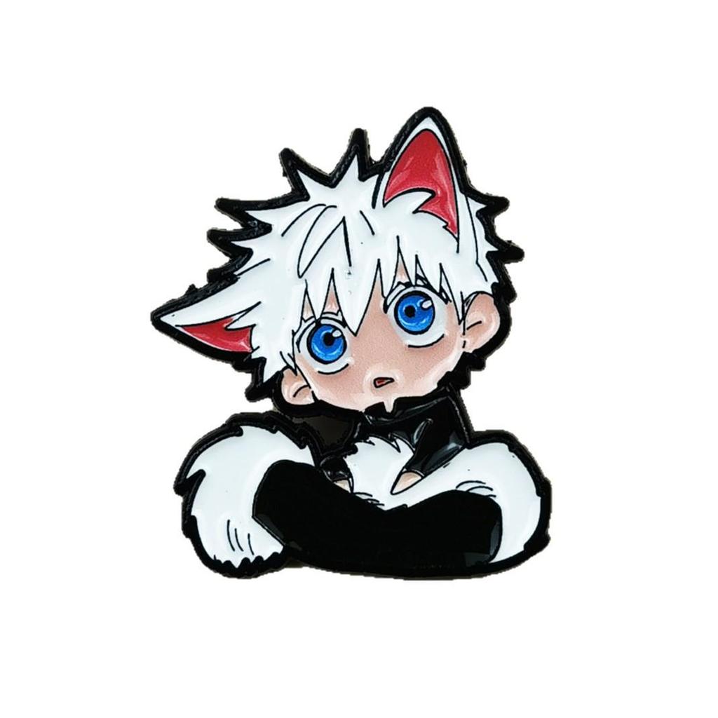 Cat Ear Boy Anime Drip Oil Brooch - Alloy Cartoon Character Badge for Clothing & Backpack Accessory