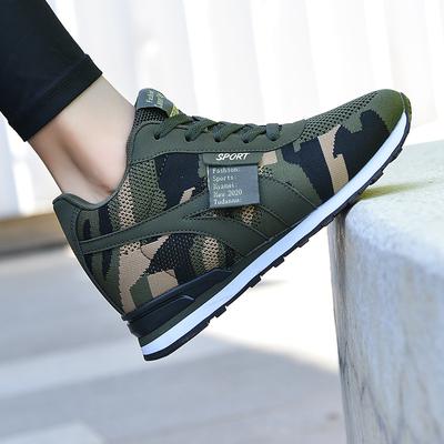 Spring and Autumn New Canvas Camouflage Interior Height Increasing Sports Shoes, Casual Travel Shoes, Women's Shoes Camouflage
