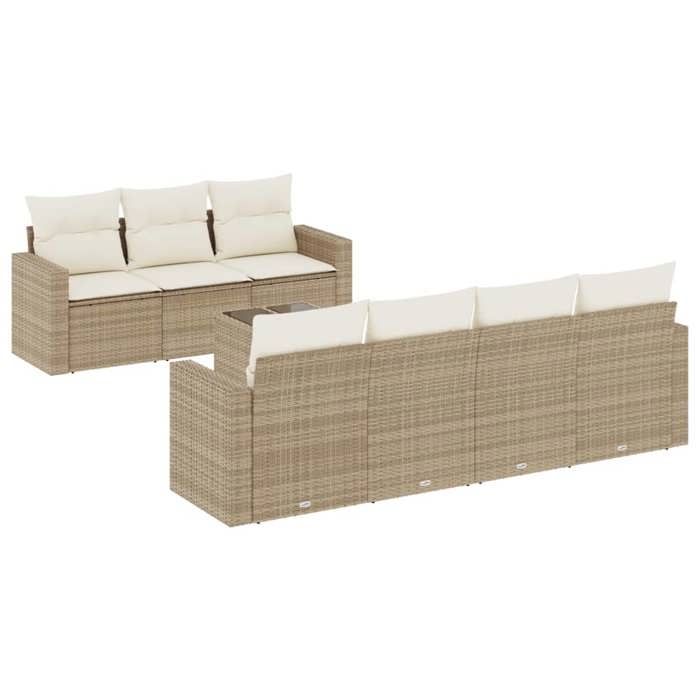 VidaXL Salon de Jardin avec Coussins 8 pcs, Canapés avec Pieds Réglables, Ensemble de Meubles d'Extérieur Patio Terrasse, 3251065