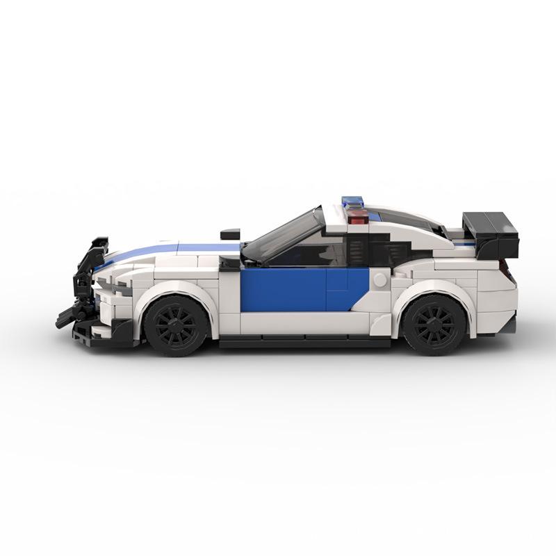 Compatible With Building Blocks MOC Set Racing Speed 8 Gefort Mustang Police Car Roadblock Sports Car Boy
